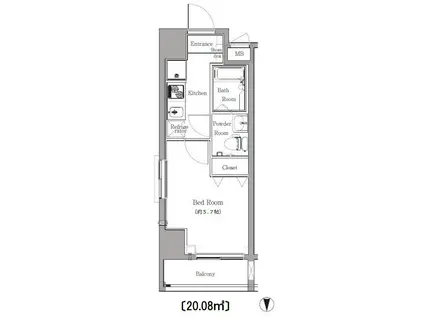 ラヴィリオ中野南台(1K/3階)の間取り写真