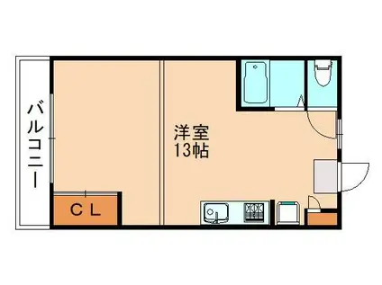 プライマリー九工大前II(ワンルーム/1階)の間取り写真