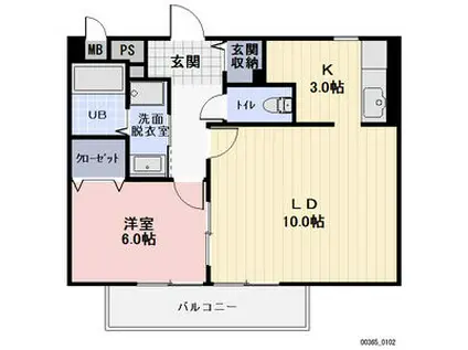 HIGTPERION(1LDK/2階)の間取り写真