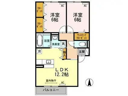 ミアータ(2LDK/2階)の間取り写真