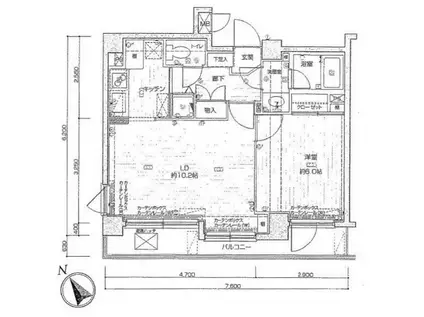 ベスト横浜(1LDK/11階)の間取り写真