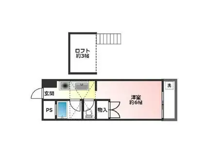 マスキャンII(ワンルーム/4階)の間取り写真