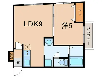 タマダ第2ビル(1LDK/4階)の間取り写真