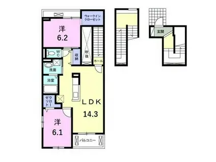 ブライト イースト(2LDK/3階)の間取り写真