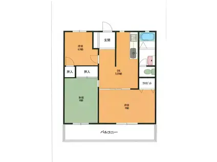 高橋ハイツ(3DK/1階)の間取り写真