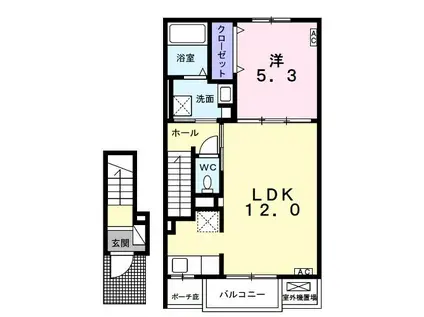 ヴィラ グロリア(1LDK/2階)の間取り写真