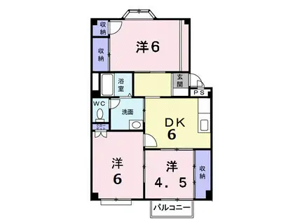 ストークワコーA(3DK/2階)の間取り写真