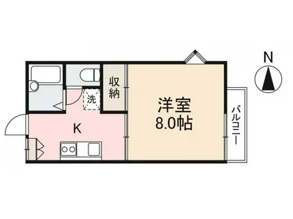 ハイツフォンタナ(1K/1階)の間取り写真