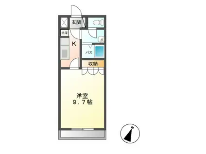 サニーサイド神立(1K/1階)の間取り写真