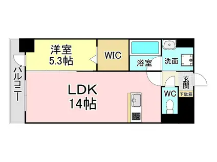 CREWS.REINE(1LDK/5階)の間取り写真