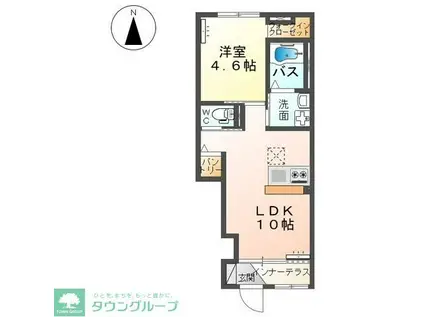 リアン・III(1LDK/1階)の間取り写真