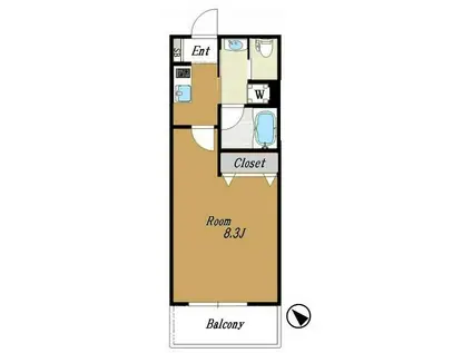 DIPS赤羽駅前(1K/9階)の間取り写真