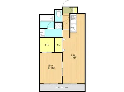 アンソレイユ月出(1LDK/2階)の間取り写真