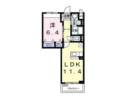 エムアイ ヒルズ(1LDK/5階)の間取り写真