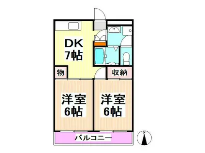 ドミールウメダ(2DK/1階)の間取り写真