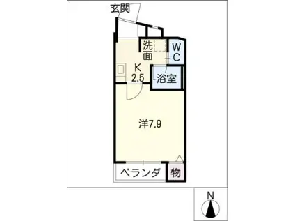 グランディア本山(1K/3階)の間取り写真