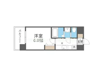 サムティ大阪CITY ウエスト(1K/9階)の間取り写真