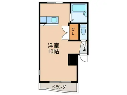 Uハイム(ワンルーム/4階)の間取り写真