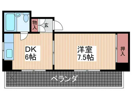 エレガンスビル(1DK/4階)の間取り写真