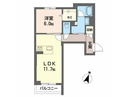 ALBERETA(1LDK/2階)の間取り写真