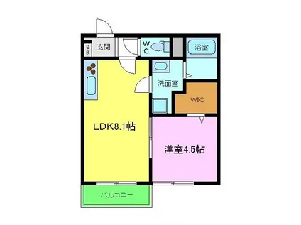 ALEGRIA金岡(1LDK/3階)の間取り写真