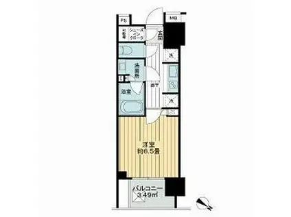 ライオンズ横濱関内レジデンス(1K/10階)の間取り写真