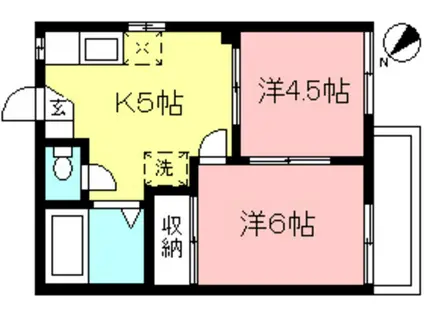 生田ハイツユウ(2K/2階)の間取り写真