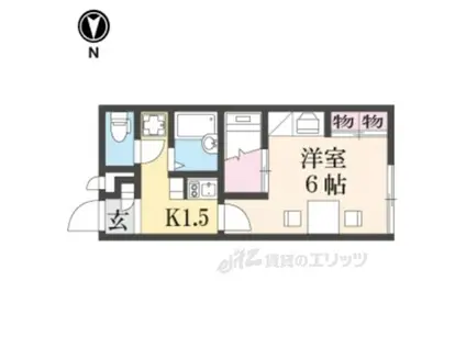 レオパレス メルベーユ西大寺(1K/2階)の間取り写真