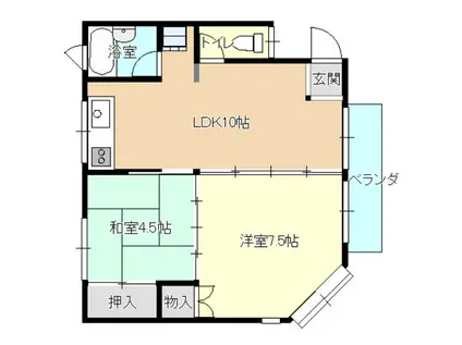 キャスル星州(2LDK/2階)の間取り写真