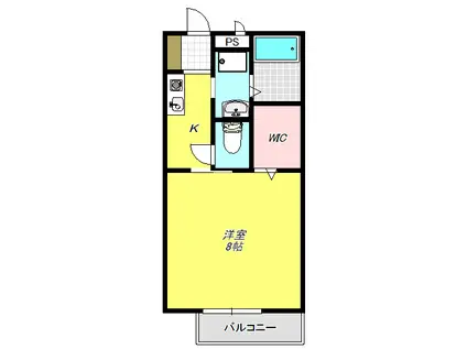 ヴェルデ久末I(1K/1階)の間取り写真