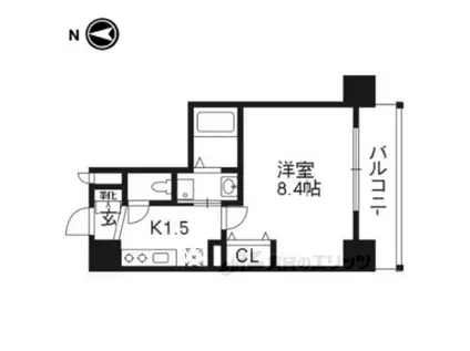 ベラジオ西陣聚楽(1K/6階)の間取り写真