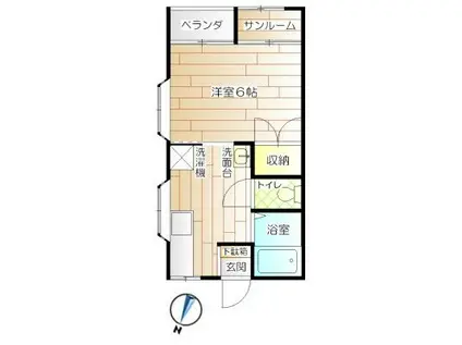 エスメラルダ(1K/2階)の間取り写真