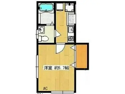 リンナン目白(1K/2階)の間取り写真