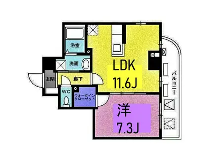 菊水レジデンス綱島II(1LDK/6階)の間取り写真