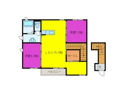 プレシャス小池I・II(2LDK/2階)の間取り写真