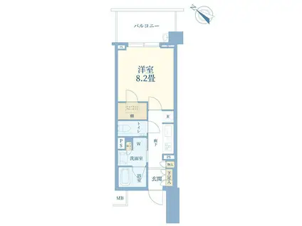 プロミライズ青葉台Dブロック(1K/2階)の間取り写真