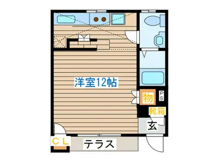 ハートフルハウス(ワンルーム/1階)の間取り写真