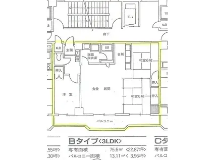 エクセレンス長岡(3LDK/6階)の間取り写真