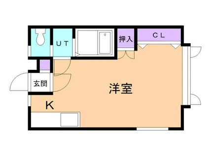 クローバーコート(ワンルーム/1階)の間取り写真