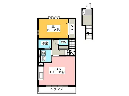保土ヶ谷農牧ヒルズ3号館(1LDK/2階)の間取り写真