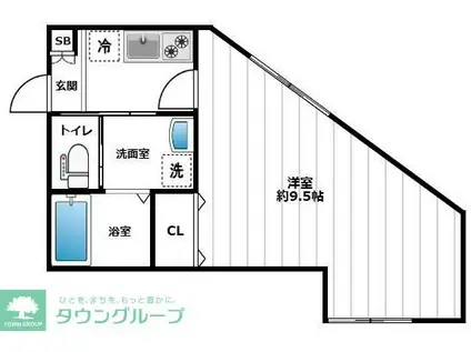 CASA RIO(1K/1階)の間取り写真