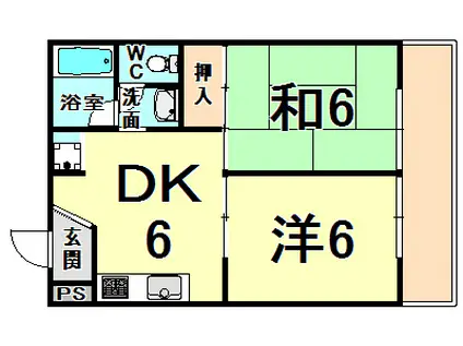 ハイツモーニンググローリー(2DK/2階)の間取り写真