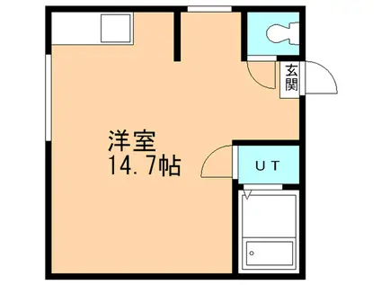 コーポドリーム2(ワンルーム/2階)の間取り写真