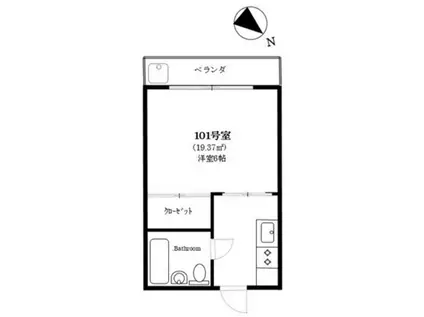 NFコーポ早稲田(1K/1階)の間取り写真