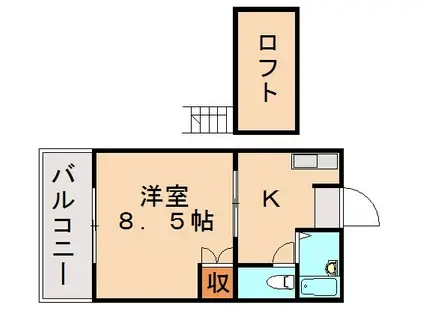 コートビレッジD棟(1K/1階)の間取り写真