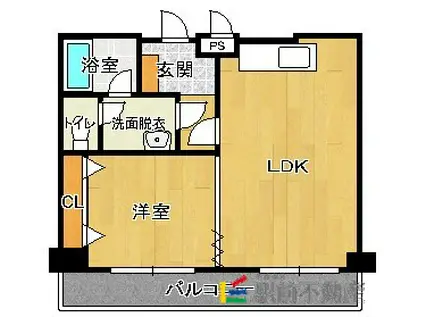 クリエイト西公園(1LDK/3階)の間取り写真