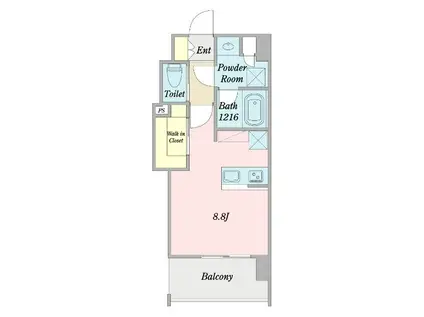 イレーネ南森町(1K/4階)の間取り写真