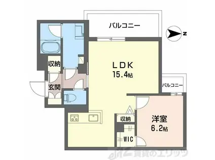 メゾンオリーブIII(1LDK/2階)の間取り写真