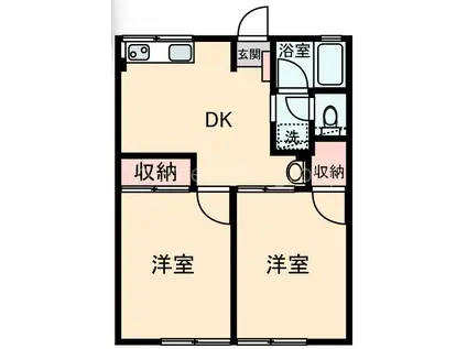 シティハイムエスポワールA(2DK/1階)の間取り写真