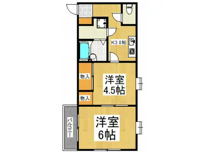 メゾン和田(2K/2階)の間取り写真